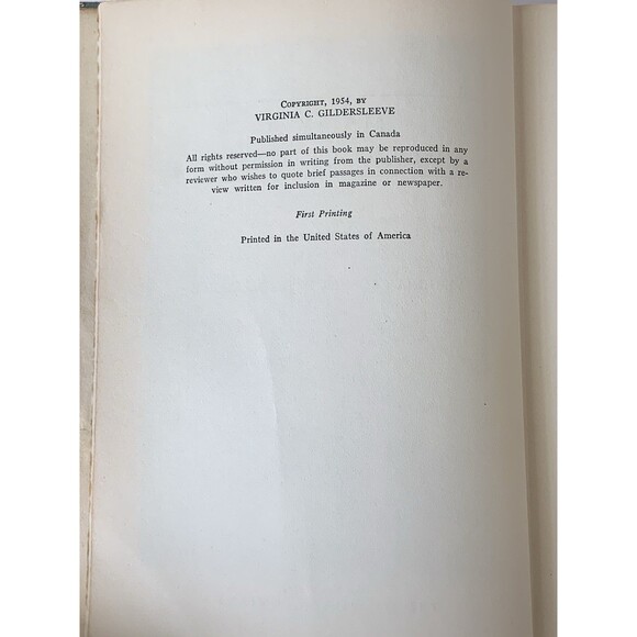 SIGNED Book + signed letter / Many a Good Crusade / Virginia Gildersleeve / 1955 - Picture 6 of 12